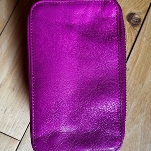 Mulberry double zip pouch wallet glossy pink